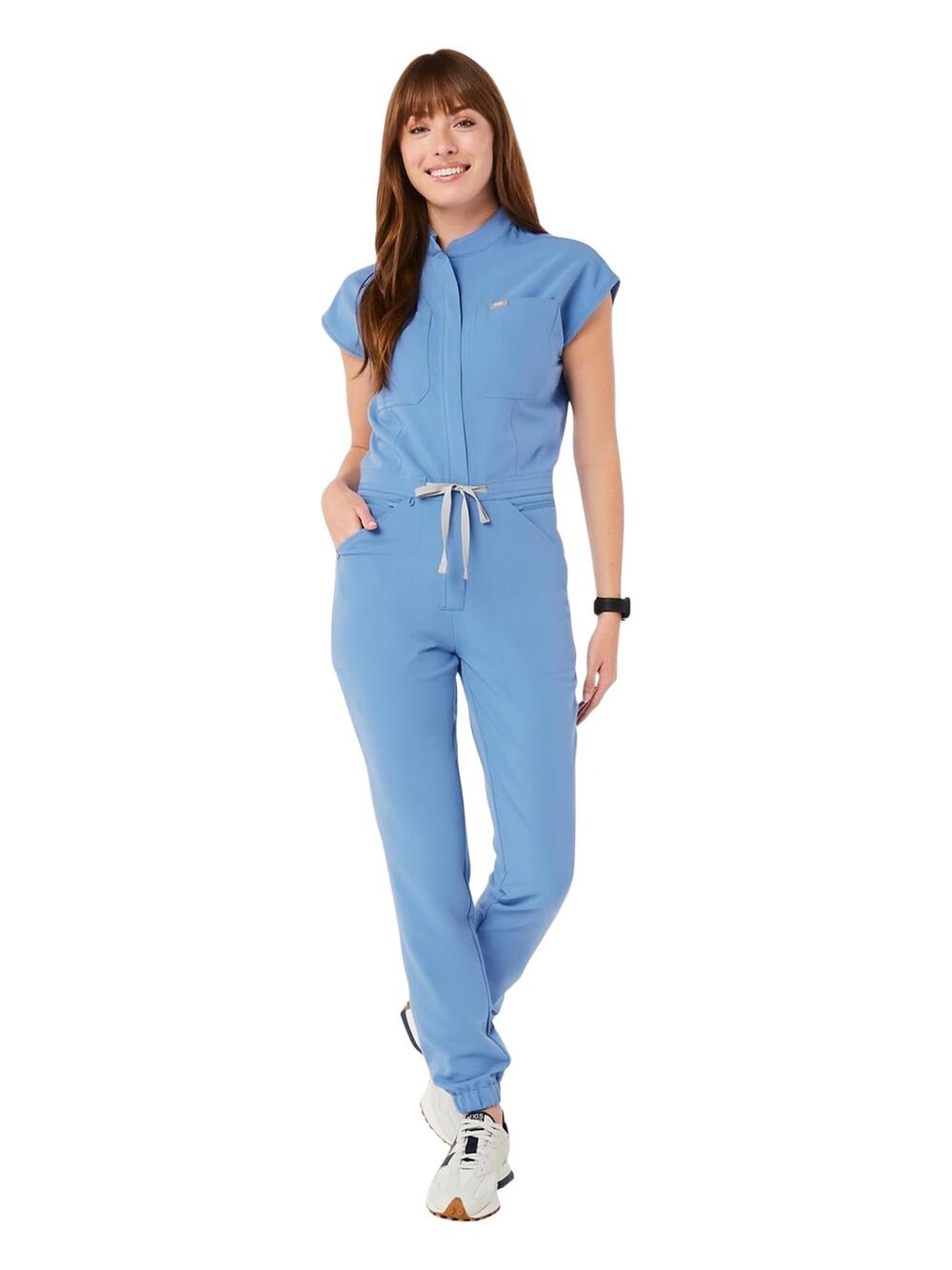 FIGS Rafaela Jogger Scrub Jumpsuit Women’s XS Cecil Blue PO 5068 Nursing